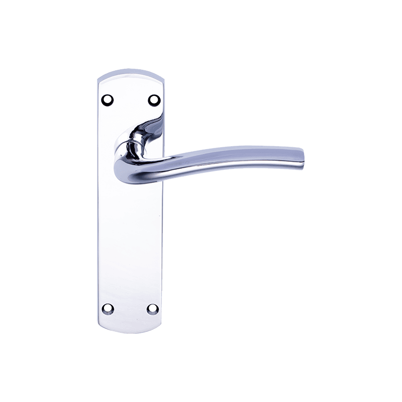DH170B72 Curved Lever Door Handle sa Plate Polished Chrome