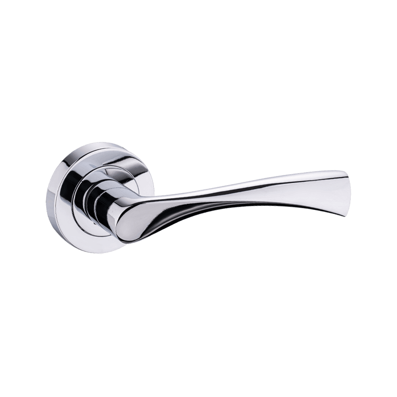 Aluminyo lever sa rosas na pinto hawakan ng polish chrome