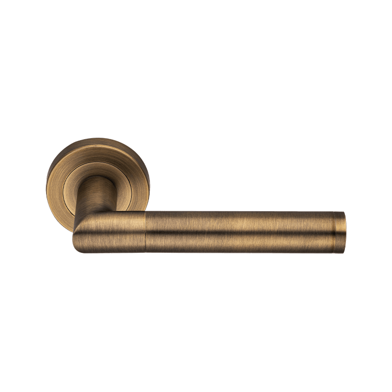 Lever sa rosas na pinto hawakan matt antigong tanso 1 x door fittings round rosette i door humahawak ng mga panloob na pintuan l hugis