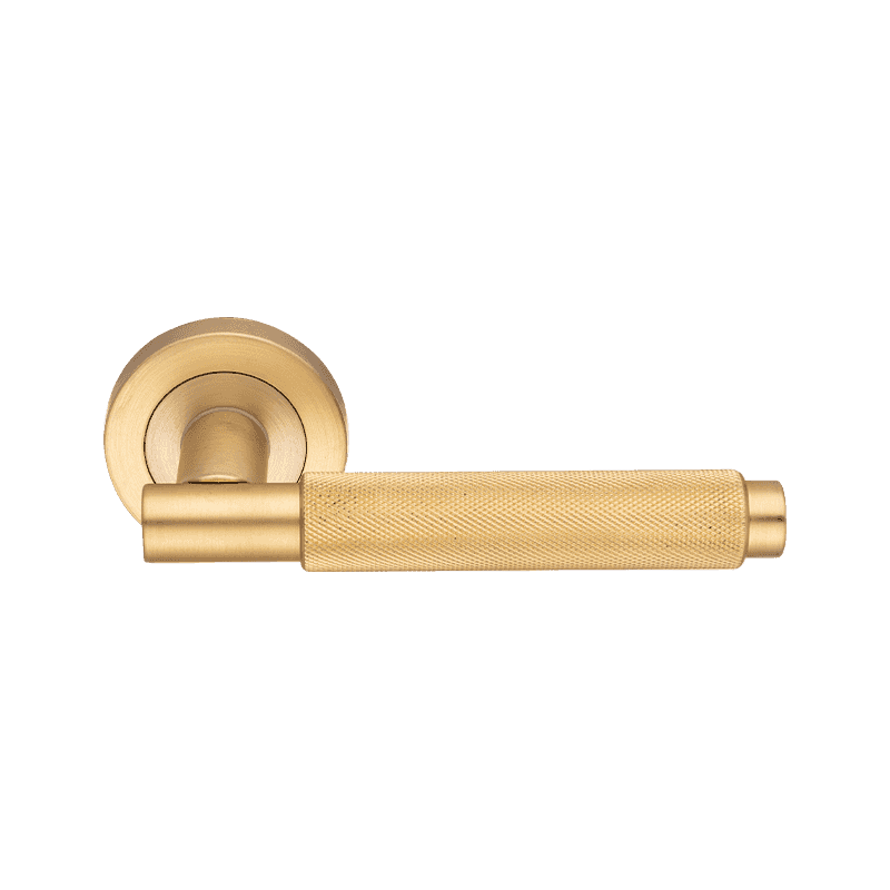 Aluminyo tactile knurled texture lever sa rosas pinto hawakan satin tanso